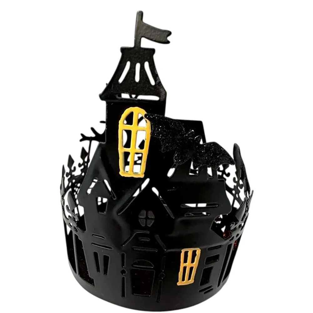 Halloween Candle Holder Sonoma Haunted House Spooky Decor Pillar Jar